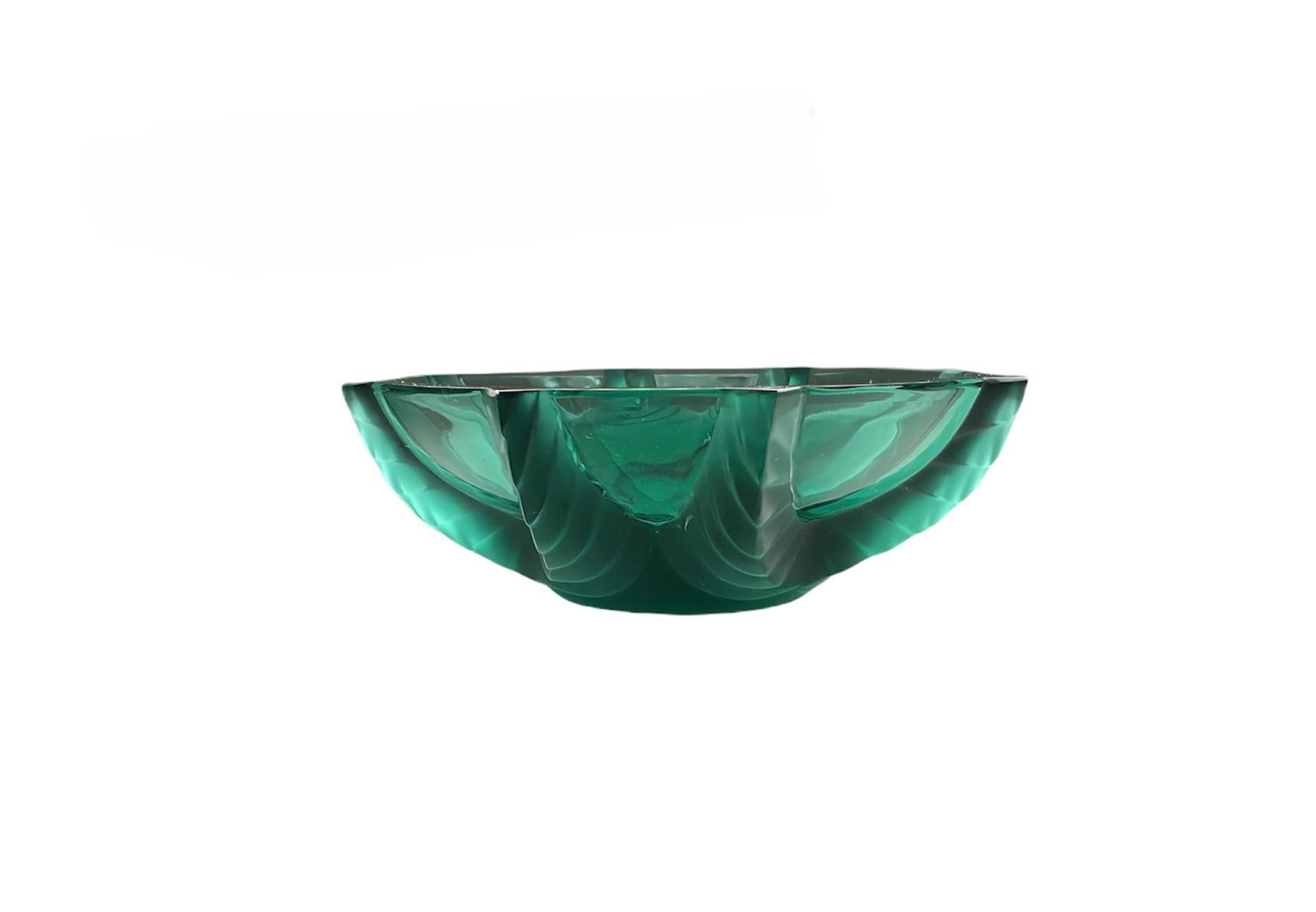 Lalique Crystal Green Teal Sea Star Small Bowl 1