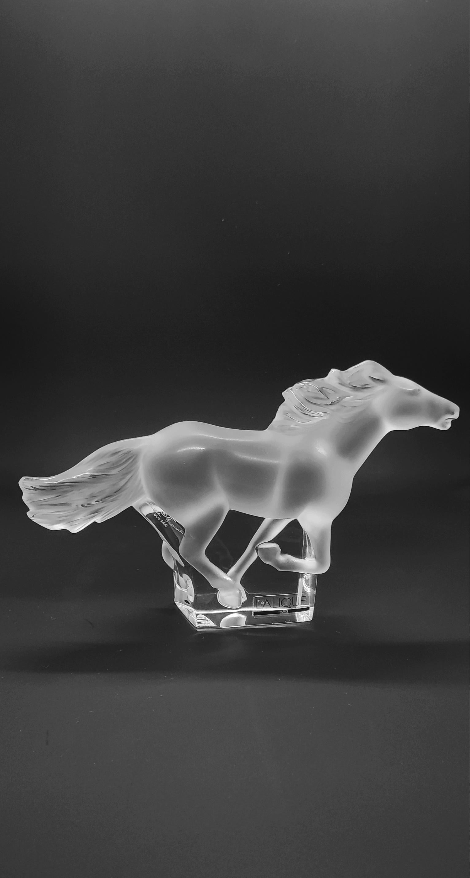 French Lalique Crystal Horse Kazak