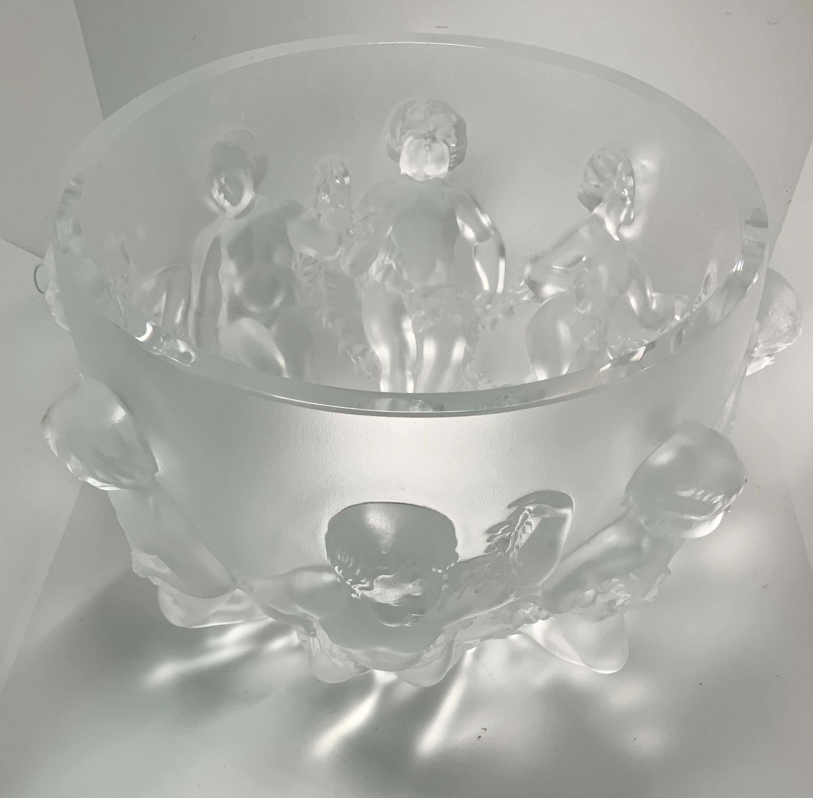 Lalique Crystal �“Luxembourg” Large Round Bowl 7