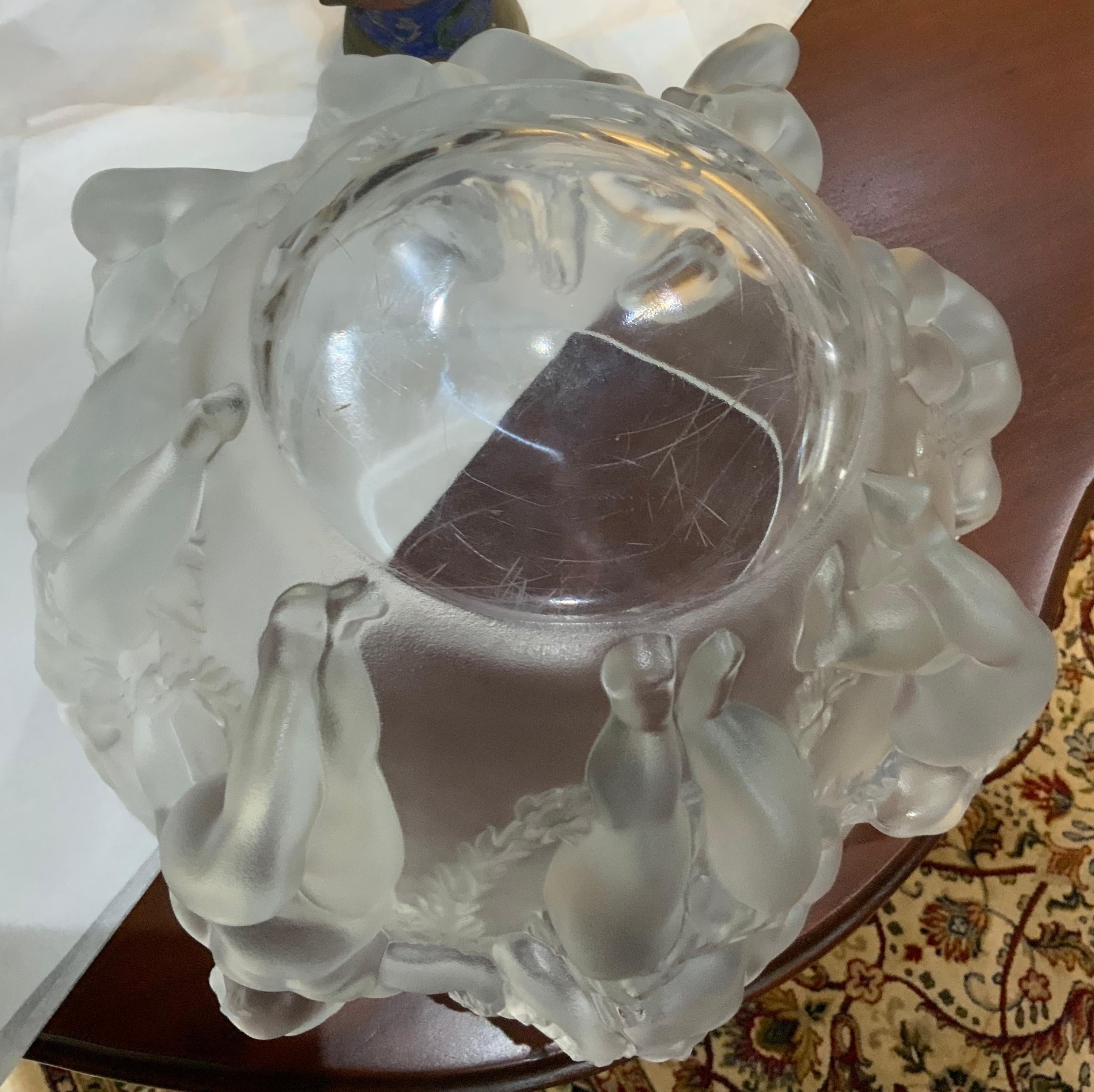 Lalique Crystal “Luxembourg” Large Round Bowl 8