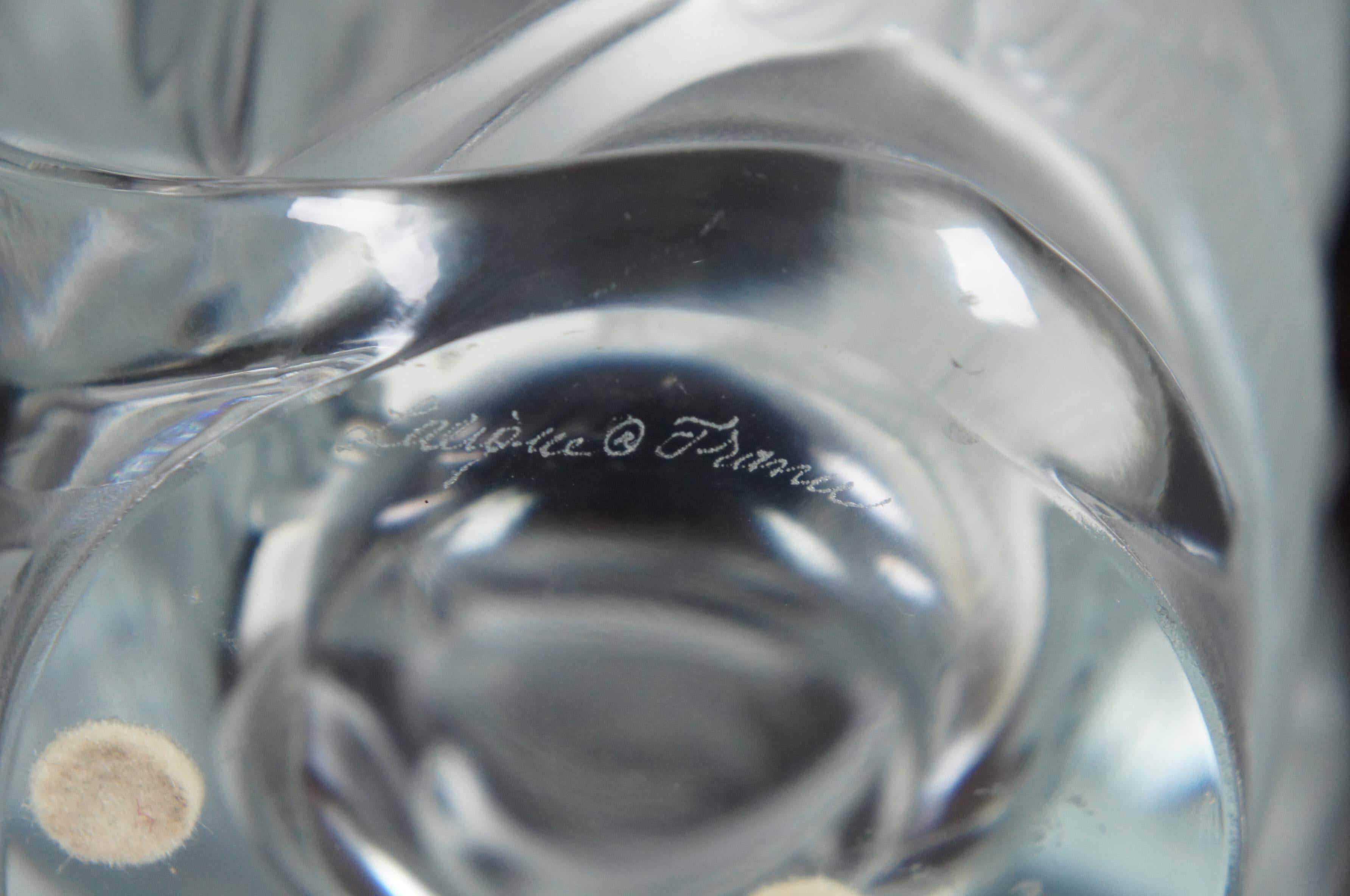 Vase à fleurs en cristal Lalique Martinets en verre dépoli:: signé par des hirondelles 1