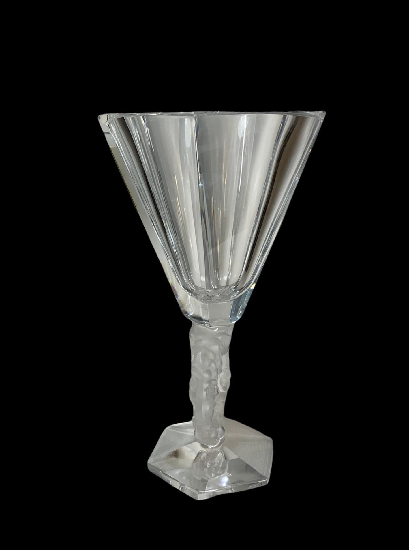 Vase à fleurs Mesange en cristal Lalique en vente 3