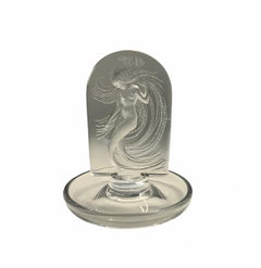 Lalique Crystal Naiade Water Nude Nymph Dancer Ring/Pin Tray