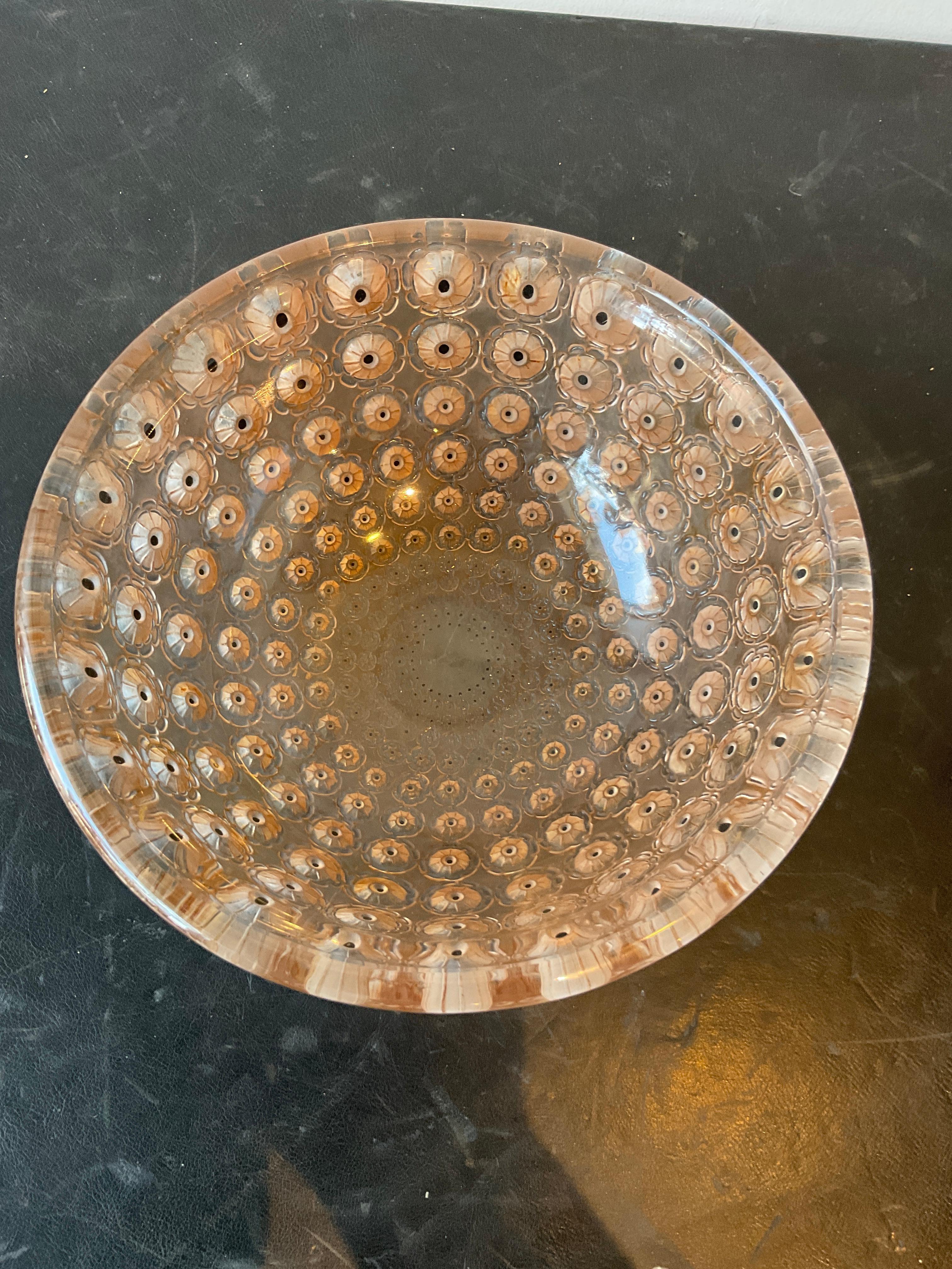 Lalique crystal Nemours bowl. 10”. Signed .
