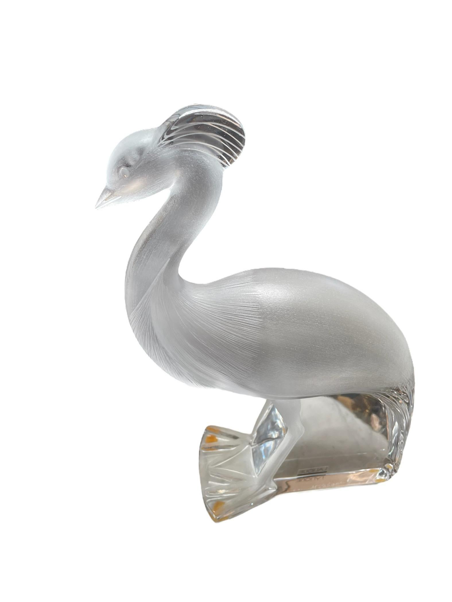 Sculpture de paon en cristal Lalique  en vente 1