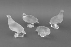 Lalique Crystal "Perdix" Sculptures, 4