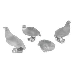 Lalique Crystal "Perdix" Sculptures, 4
