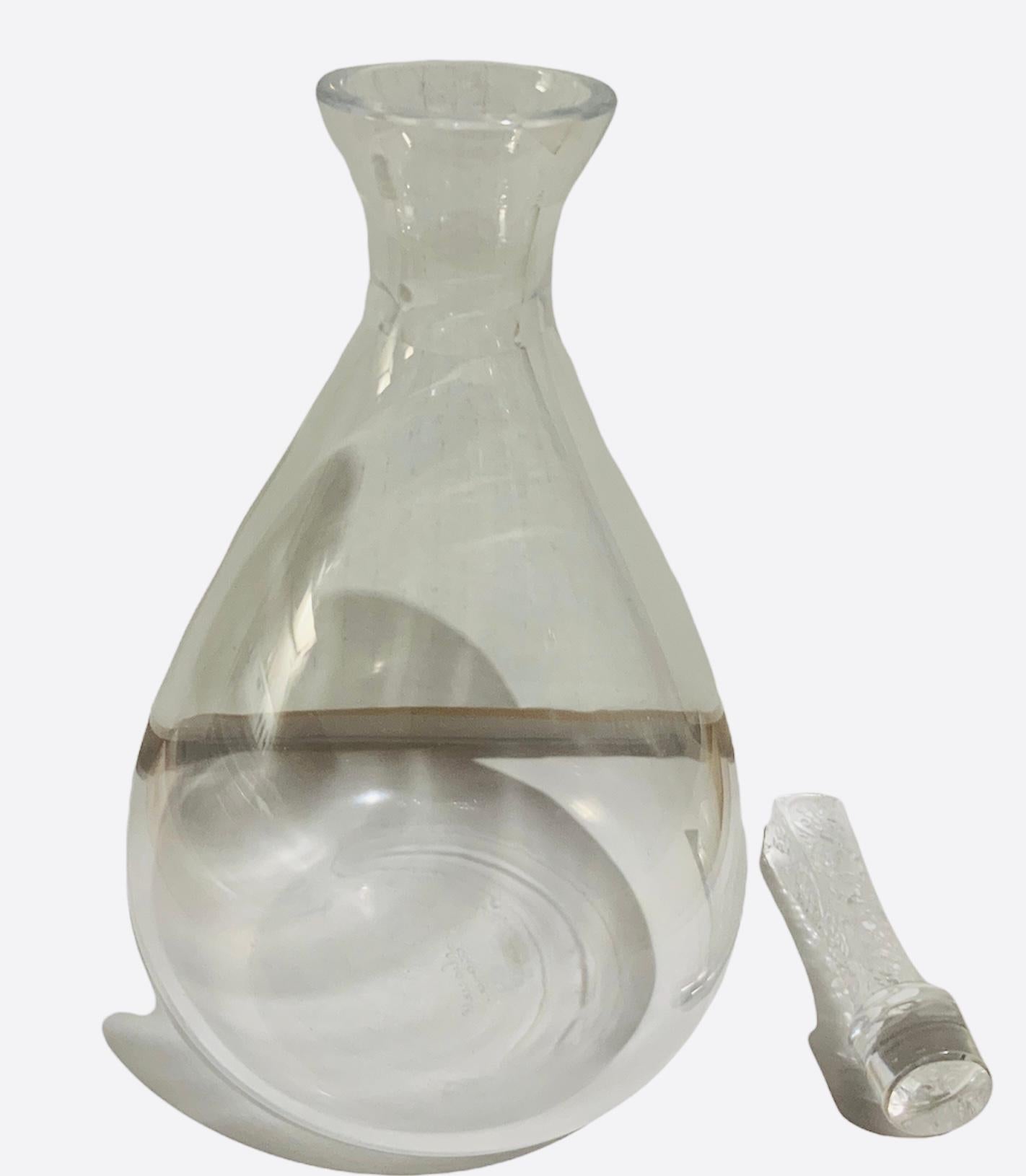 Molded Lalique Crystal “Phalsbourg” Decanter For Sale