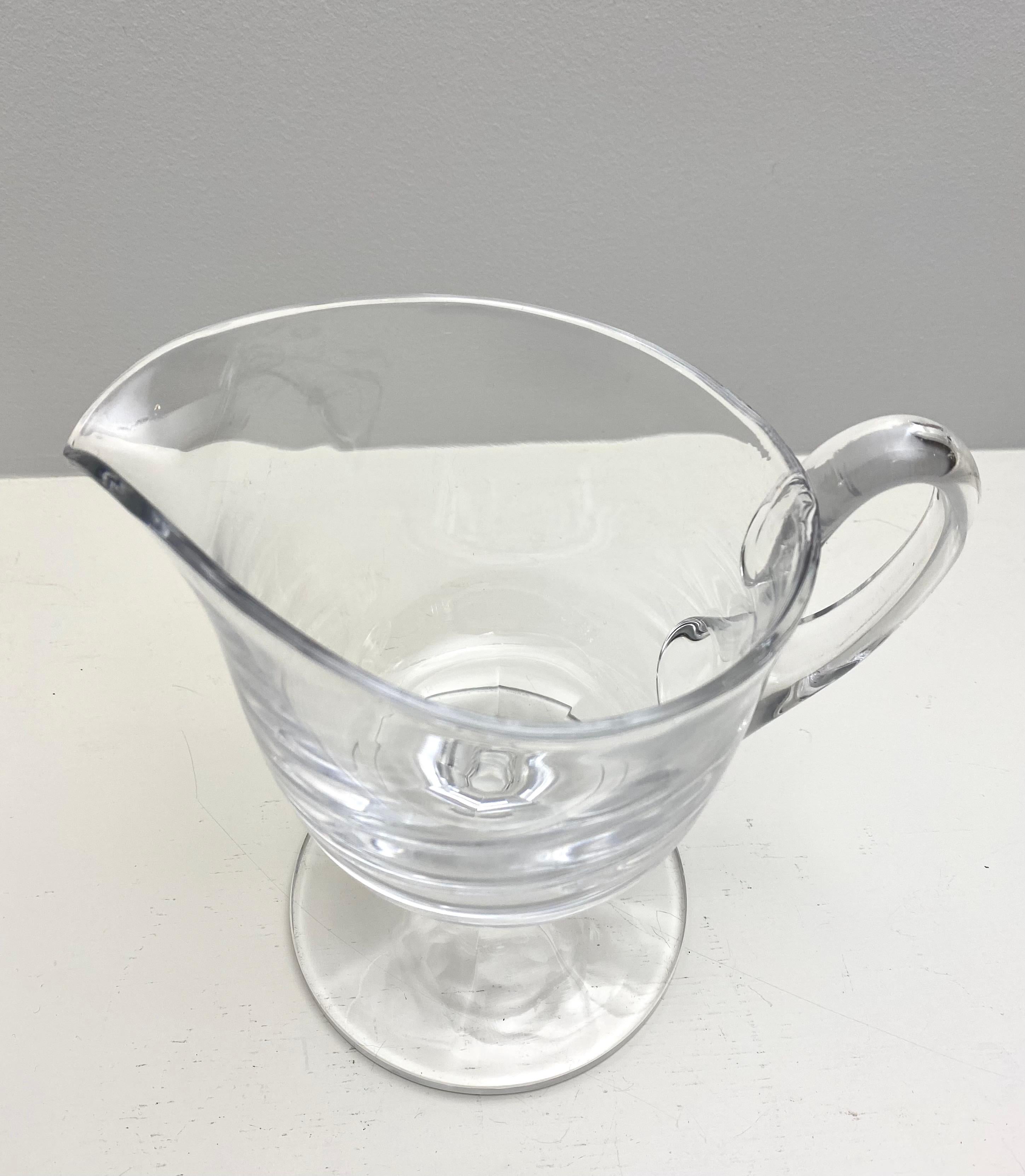 Lalique Crystal Pitcher circa 1960s In Good Condition For Sale In New York, NY