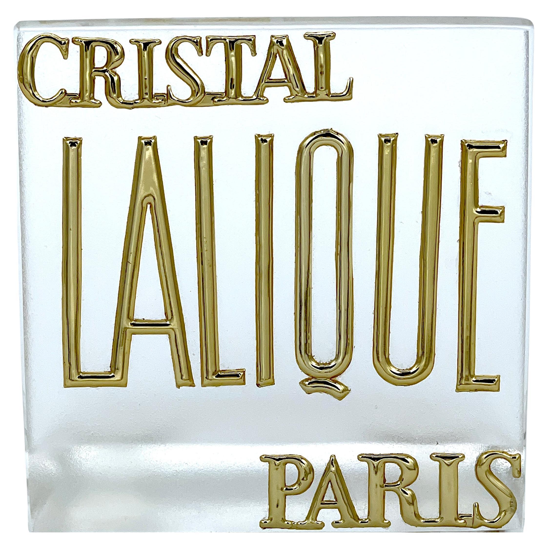 Lalique Crystal Retail/ Trade Sign, 
Cristal Lalique Paris
