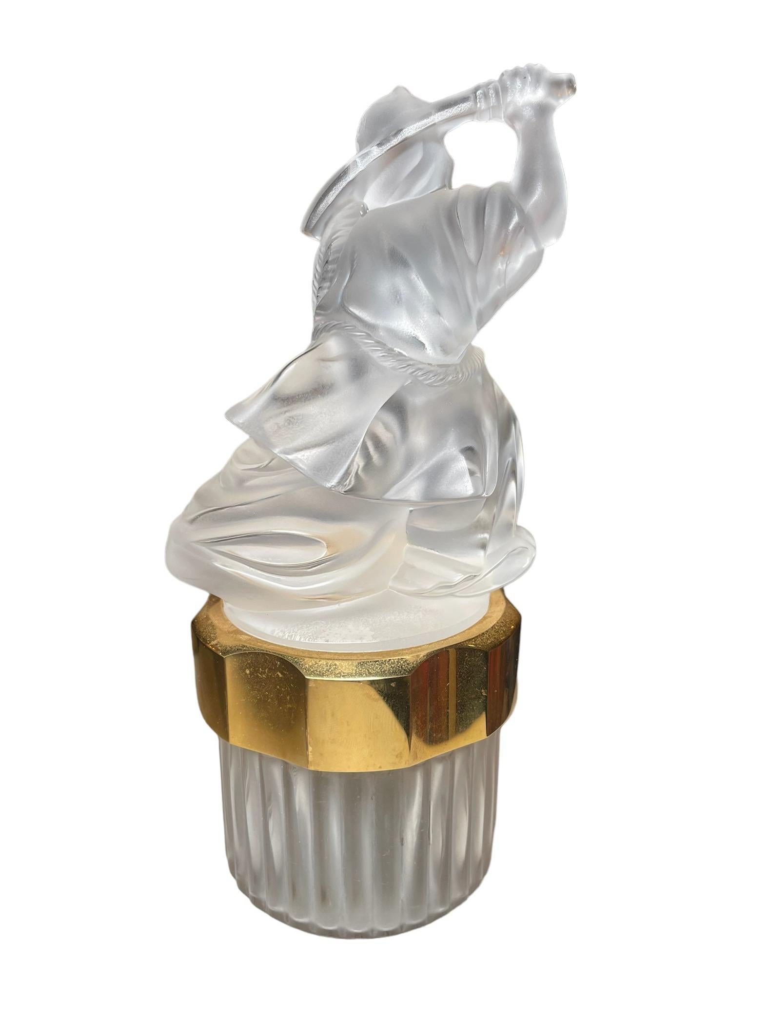 Chinoiserie Lalique Crystal Samurai’s Perfume Bottle For Sale