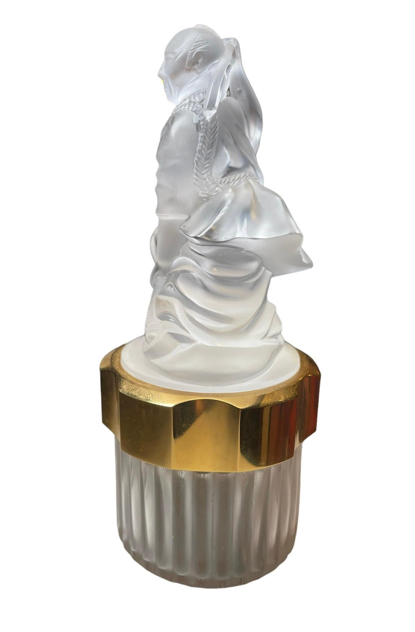 Frosted Lalique Crystal Samurai’s Perfume Bottle For Sale