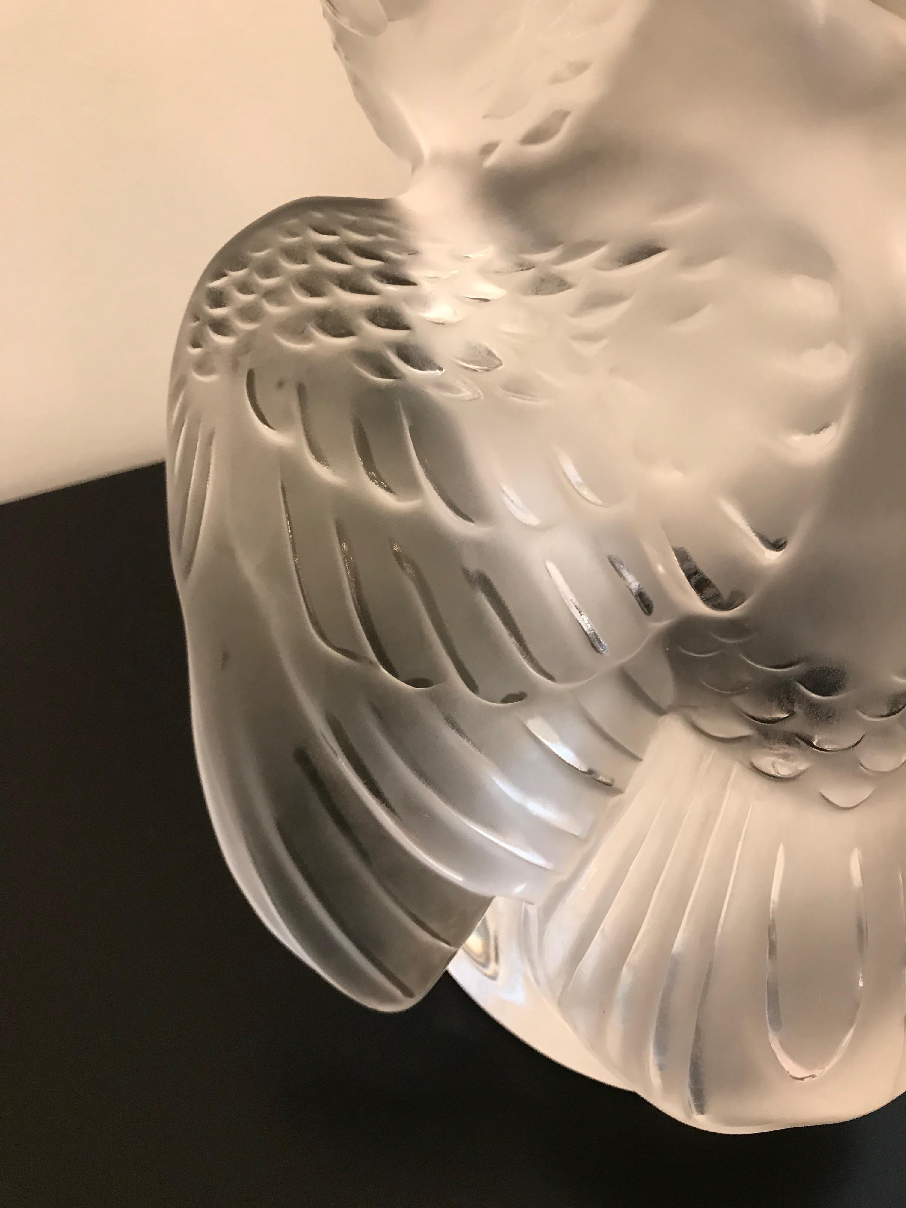 Sculpture en cristal - Oiseau Cockatoo de Lalique en vente 7