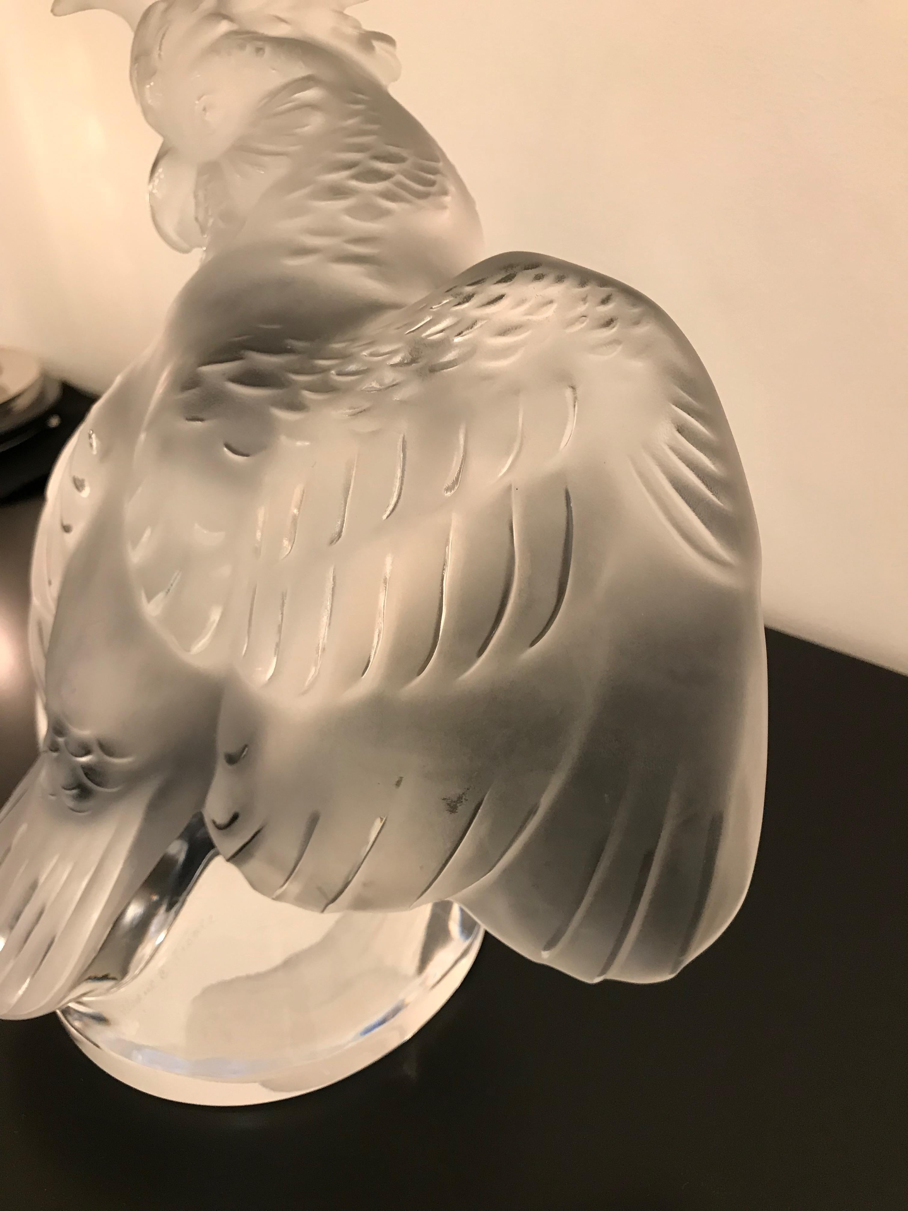 Kristall-Skulptur „Cockatoo-Vogel“ von Lalique im Angebot 10