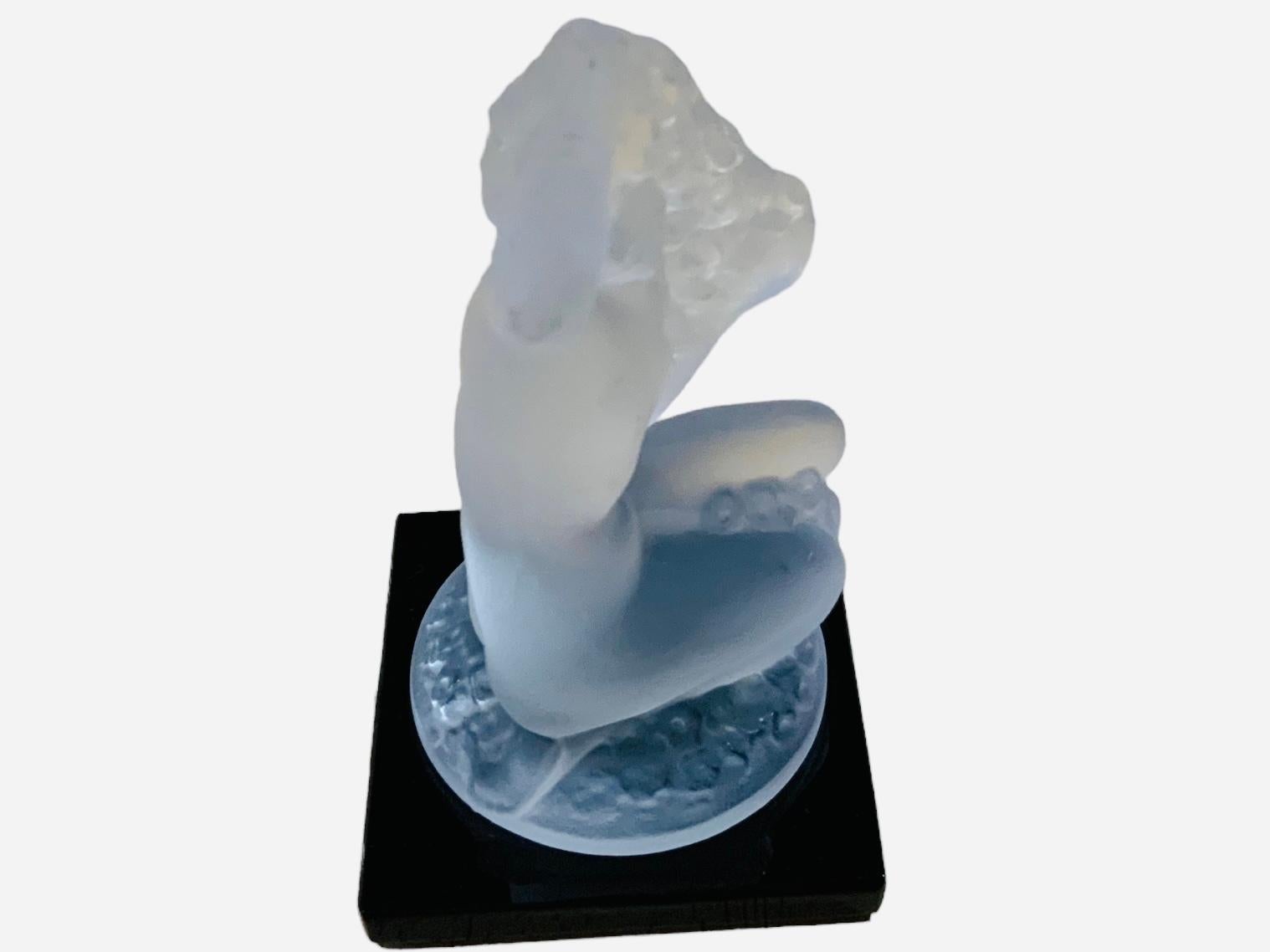 French Lalique Crystal Sculpture Of Nude Lady in Bubble For Sale