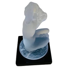 Vintage Lalique Crystal Sculpture Of Nude Lady in Bubble