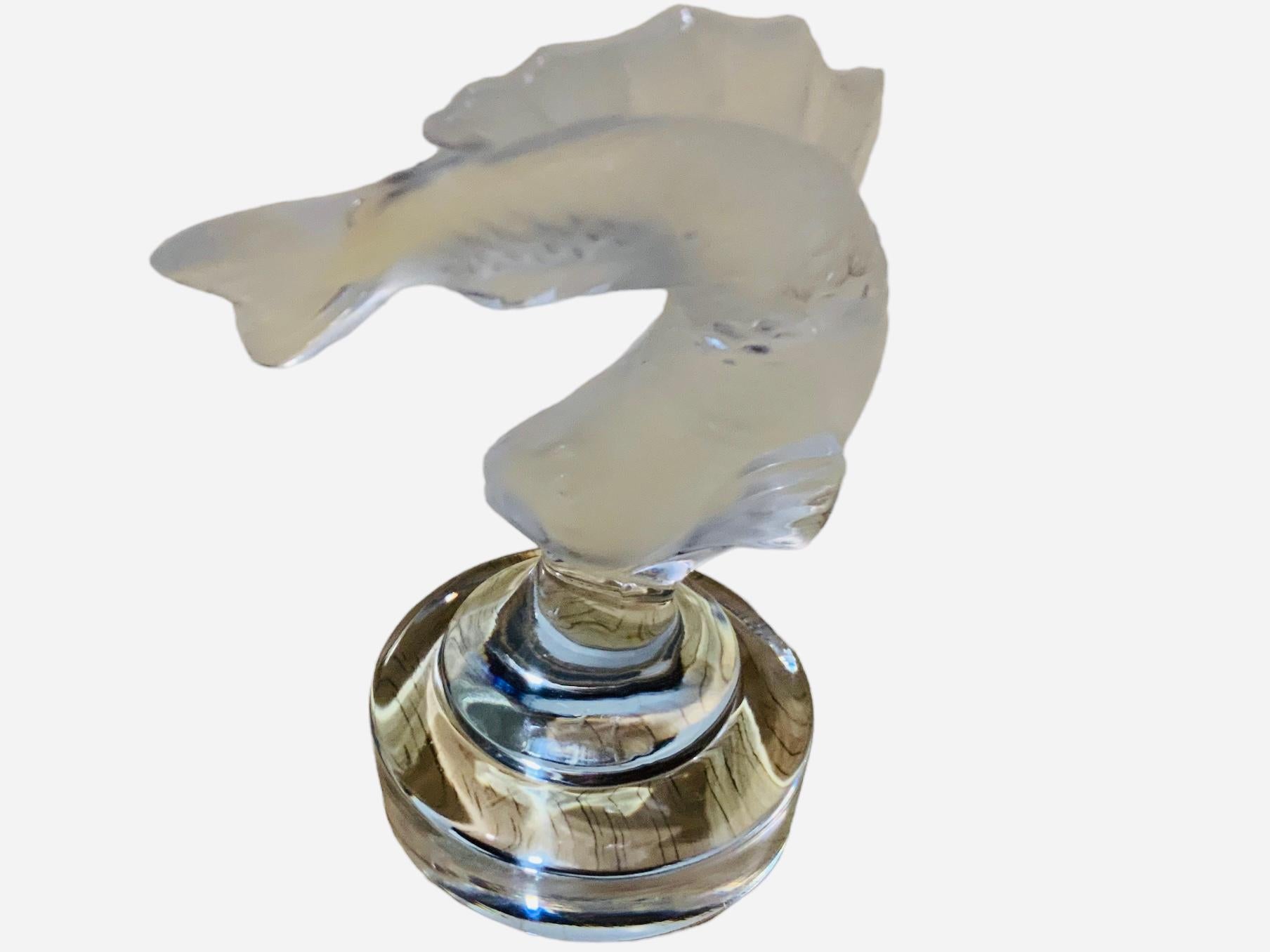 Modern Lalique Crystal Small Sculpture Of A Koi Fish For Sale