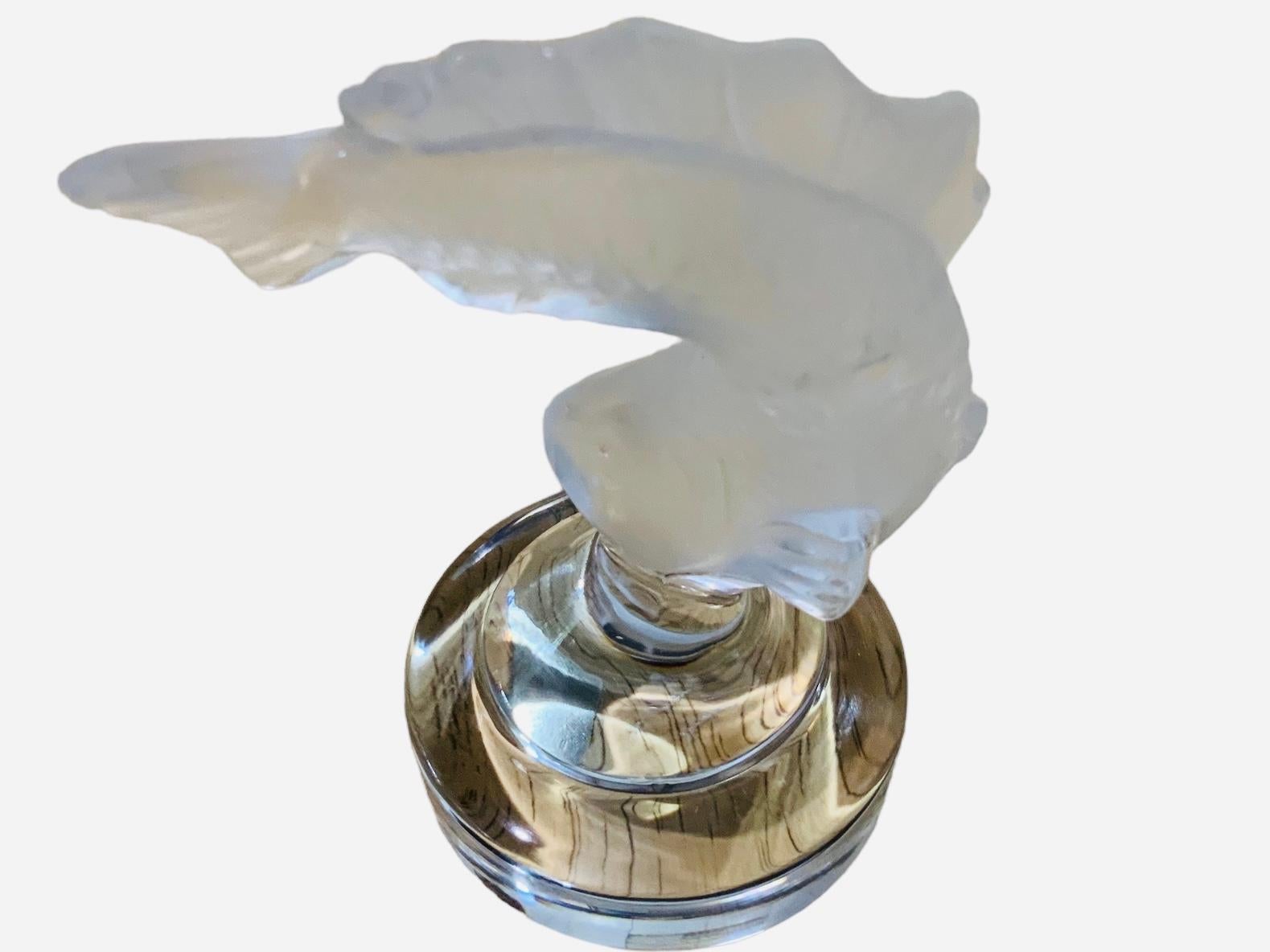 Molded Lalique Crystal Small Sculpture Of A Koi Fish For Sale