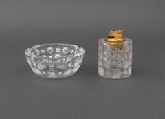 Lalique Art Deco Tokyo Smoking Set, Gilt Brass, 20th Century