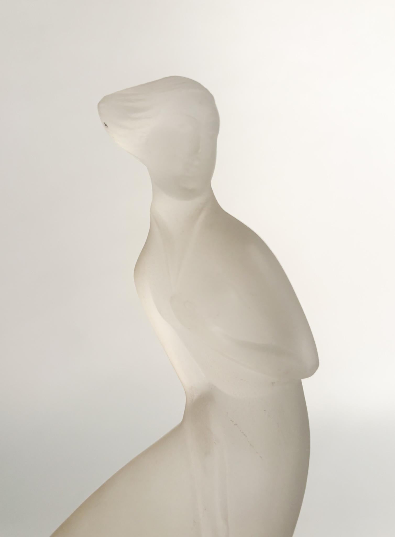 Lalique Crystal Wind Lady Figurine Statue 1930s 4