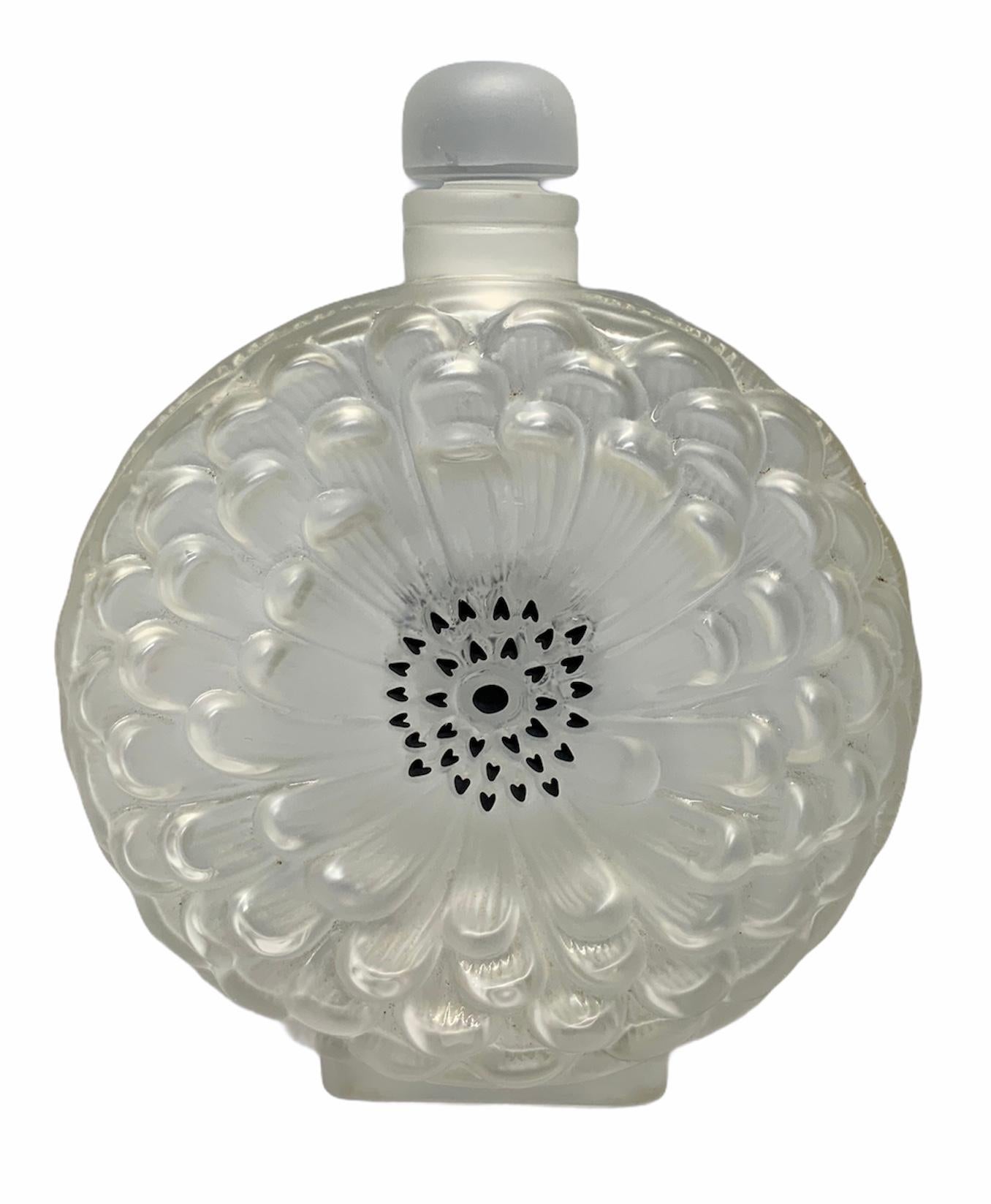 French Lalique Dahlia Flower Perfume Bottle
