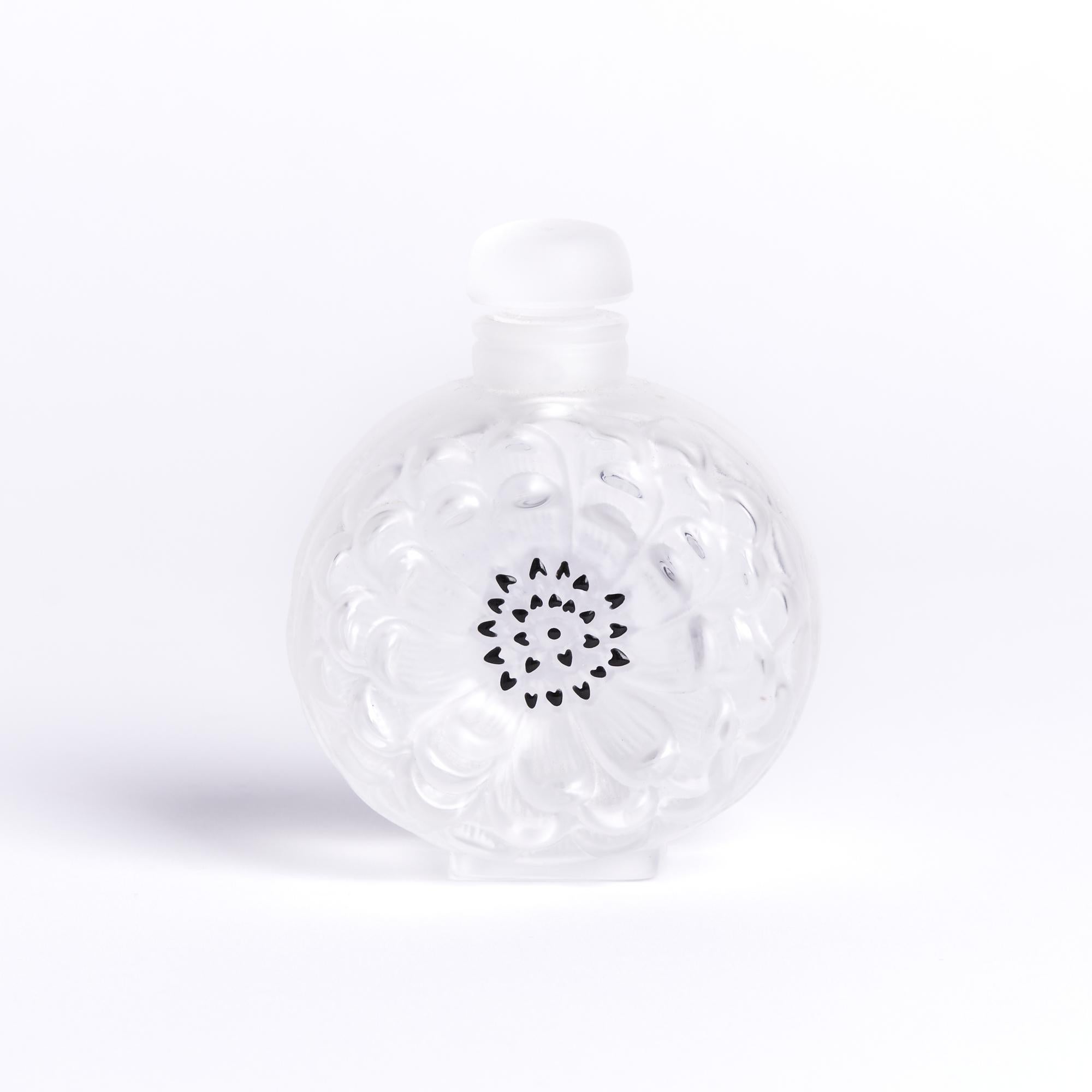 French Lalique Dahlia Perfume Bottle For Sale