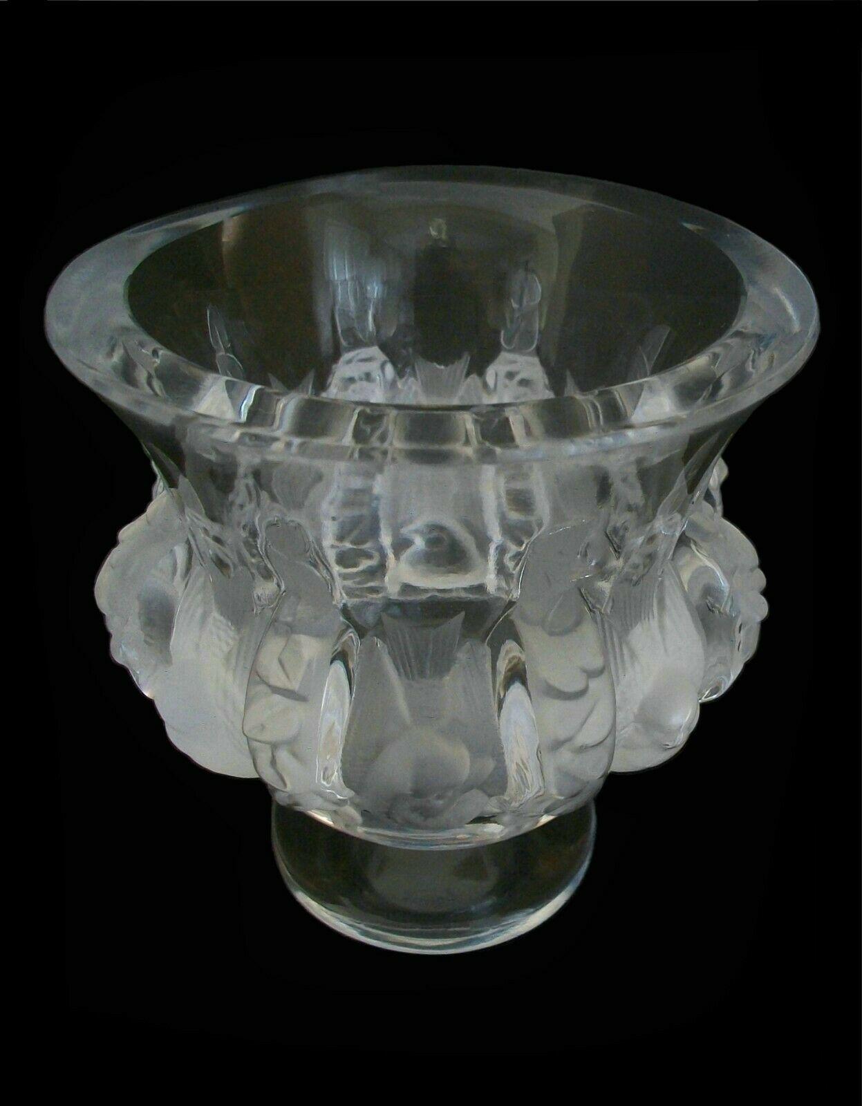 Art Deco LALIQUE - 'Dampierre', Frosted & Clear Crystal Vase, France, 20th Century For Sale