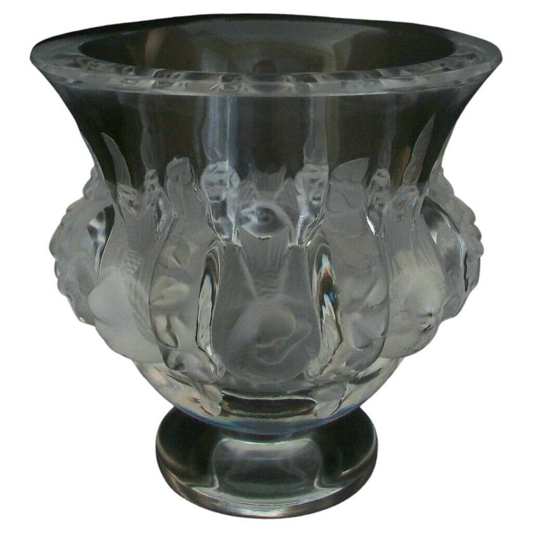 LALIQUE - 'Dampierre', Frosted and Clear Crystal Vase, France, 20th Century  For Sale at 1stDibs