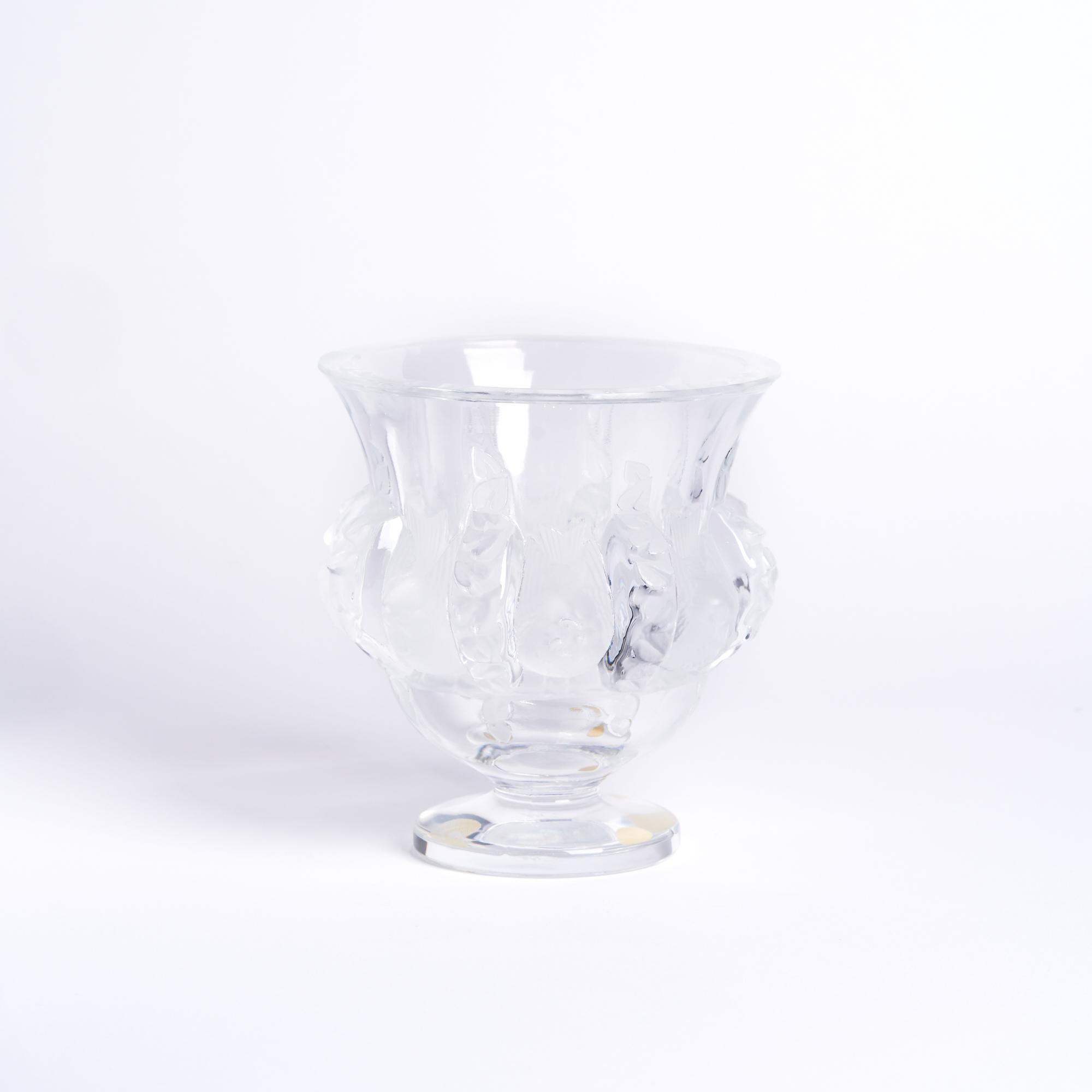 Glass Lalique Dampierre Vase For Sale