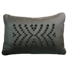Lalique, Black Silk Pillow, Hand Beaded Front, Art Deco Style 