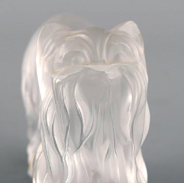 Late 20th Century Lalique Dog in Frosted Art Glass, 1980s