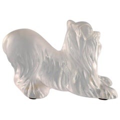 Lalique Dog in Frosted Art Glass, 1980s