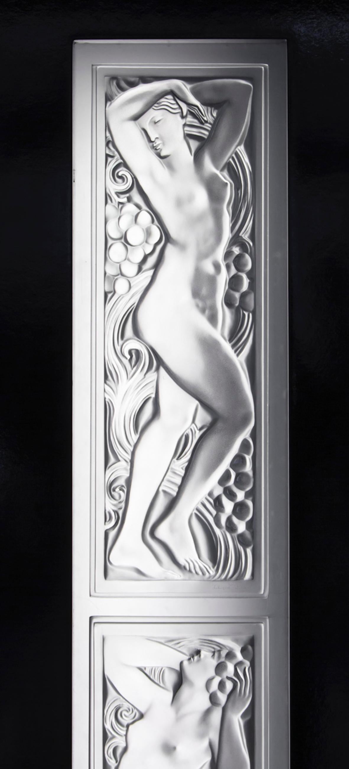 Late 20th Century Lalique Door Composed of 3 Decorative Glass Panels 