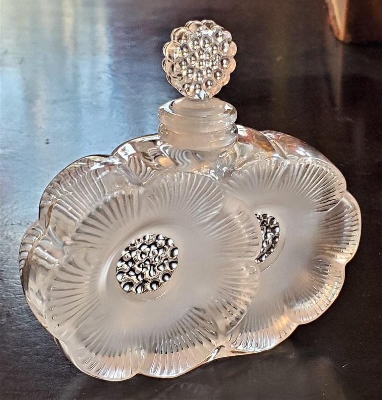 Art Deco Lalique Double Daisy Perfume Bottle