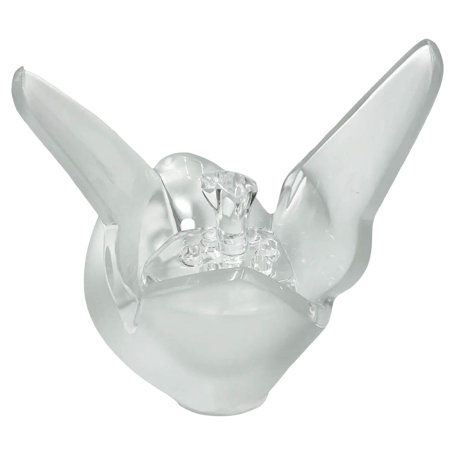 Lalique "Sylvie" Vase With Frog Bud Holder For Sale
