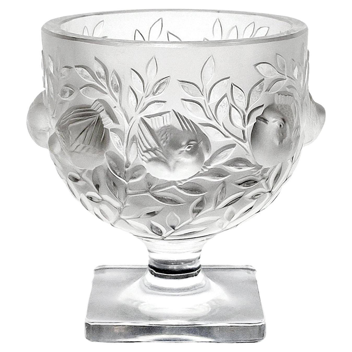Lalique Crystal Vase 'Elisabeth' Décor of Birds and Branches FREE