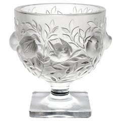 Retro Lalique Crystal Vase 'Elisabeth' Décor of  Birds and Branches - FREE SHIPPING
