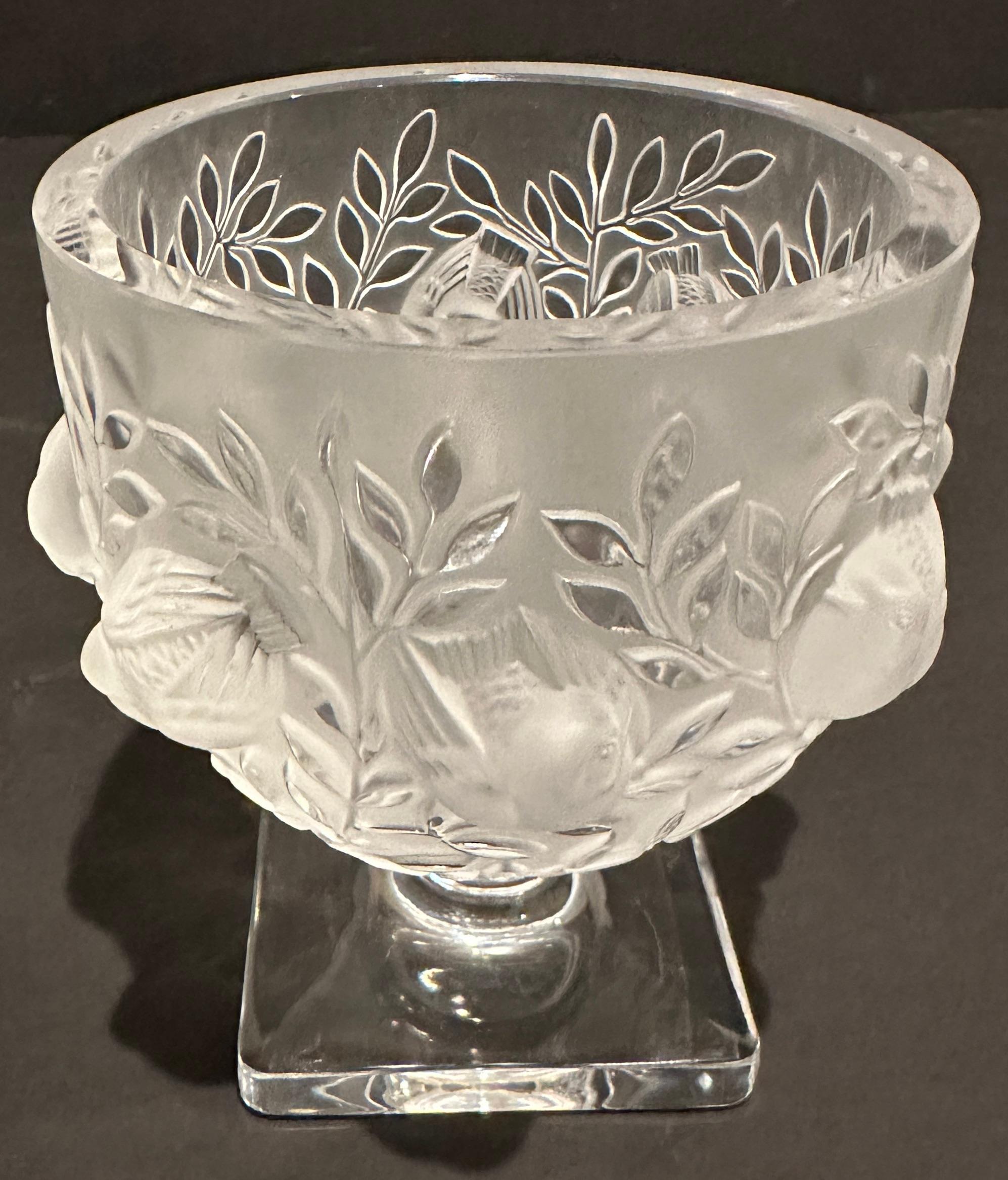 French Lalique Elizabeth Vase