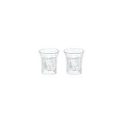 Lalique Enfants Set of Two Shot Glasses in Clear Crystal