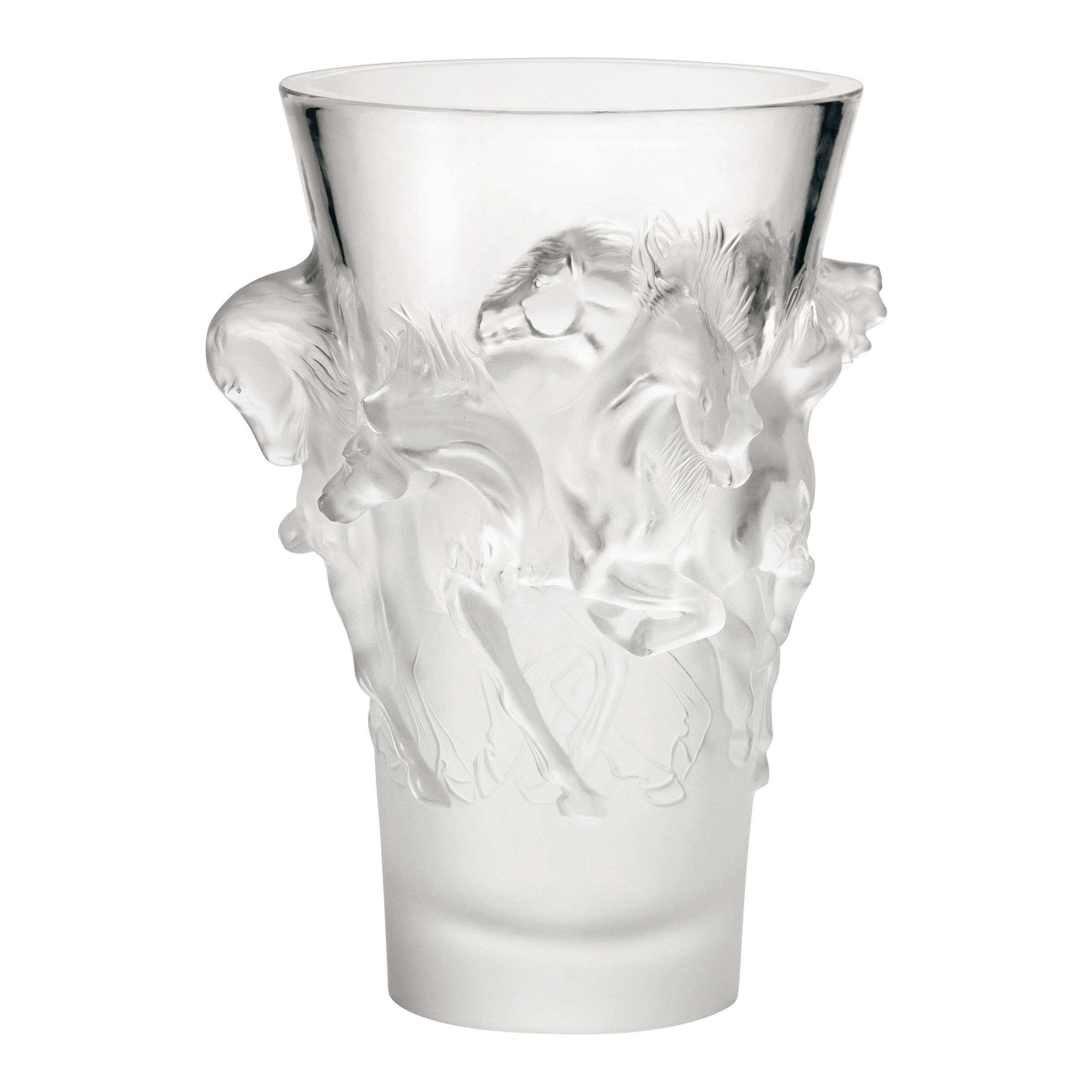 Lalique Equus Vase Clear Crystal Limited Edition 999 For Sale