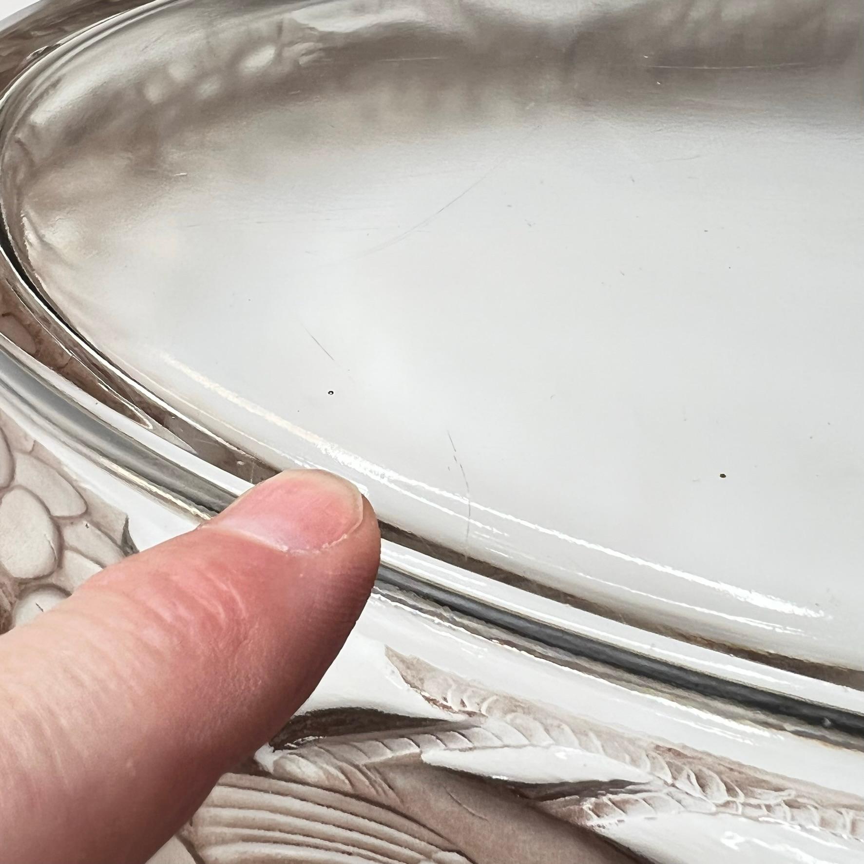 Lalique Faisons Glass Tray Platter from Art Deco Period, circa 1930 For Sale 7