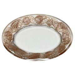 Lalique Faisons Glass Tray Platter from Art Deco Period, circa 1930