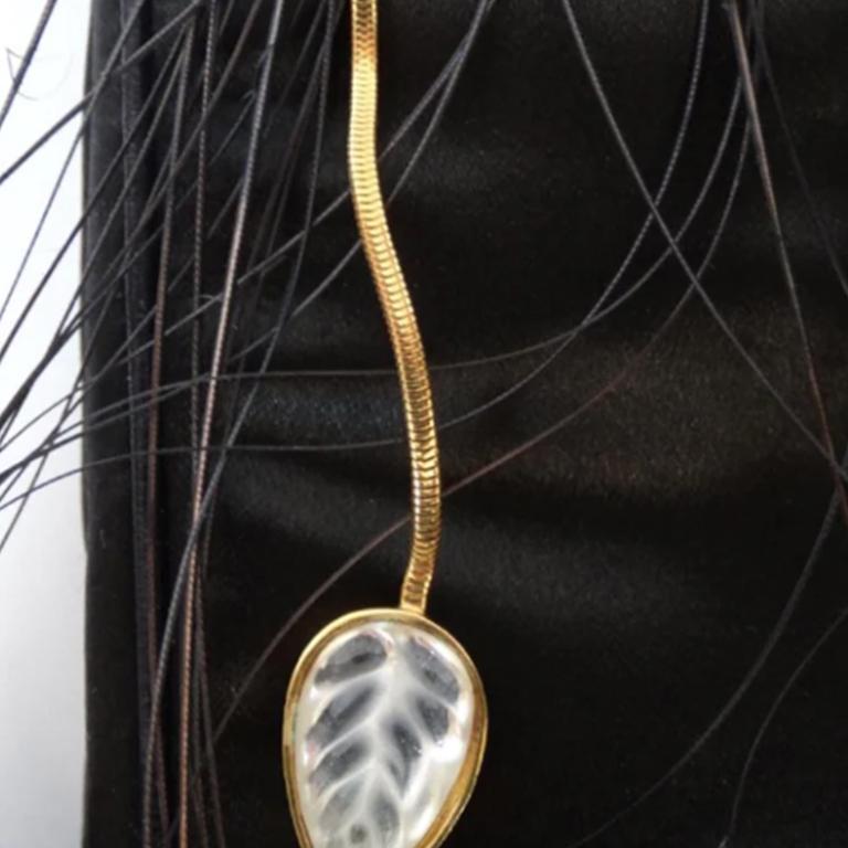 LALIQUE Feather Embellished Silk Evening Bag For Sale 3