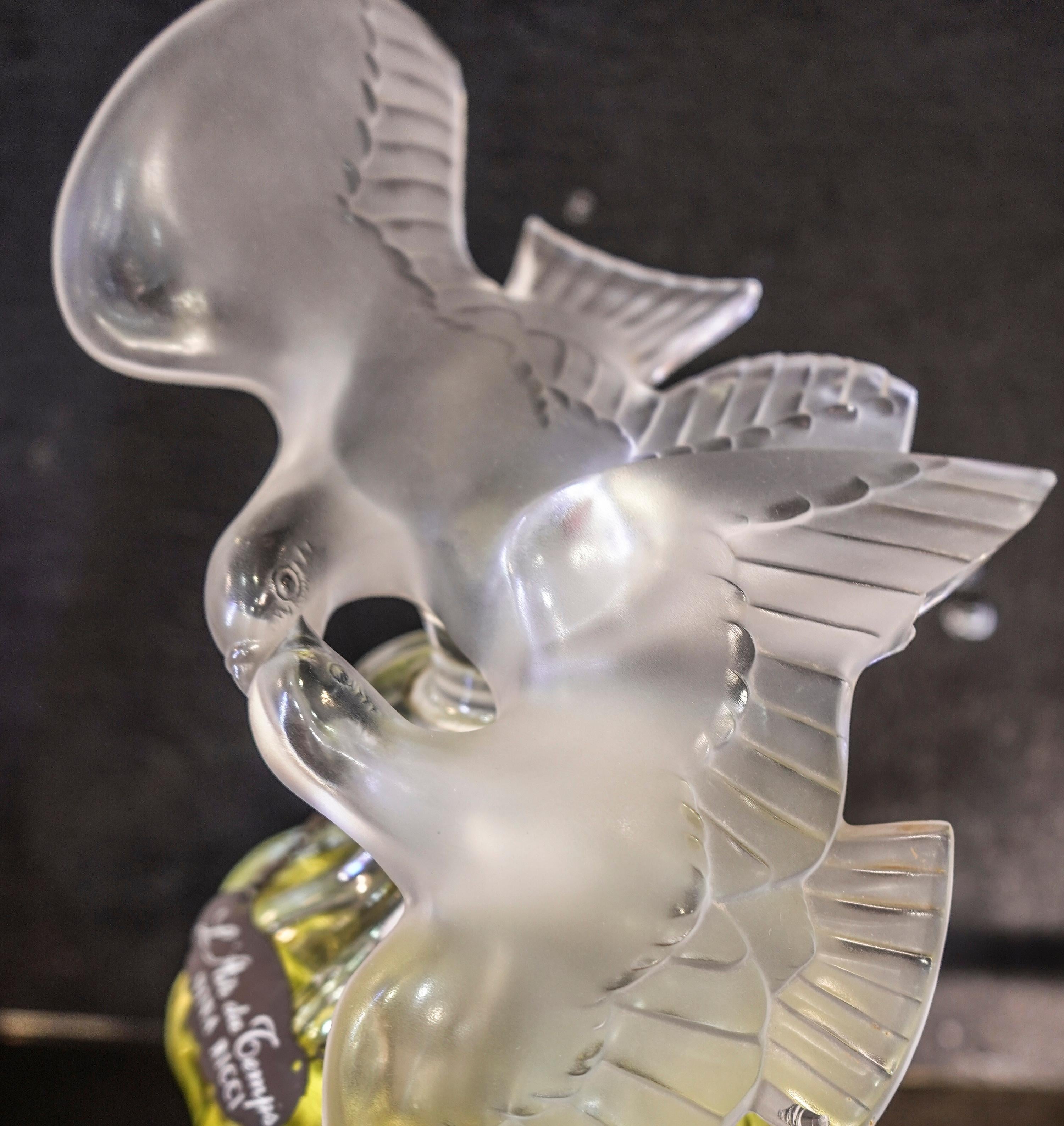 Mid-Century Modern Lalique Ficticio  L, air Du Temps Large Blown Glass Bottle of Fake Perfume, 1960s