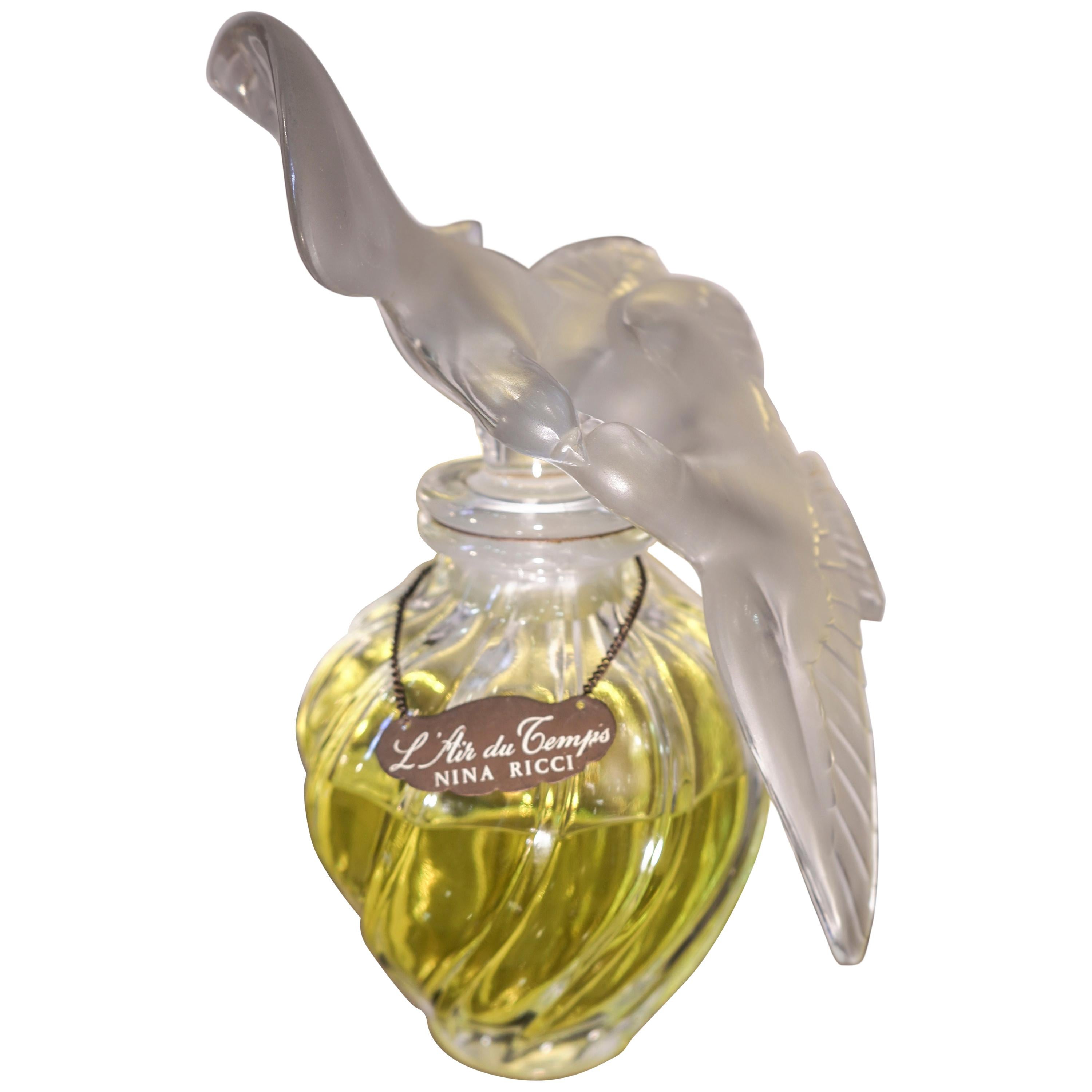 Lalique Ficticio  L, air Du Temps Large Blown Glass Bottle of Fake Perfume, 1960s