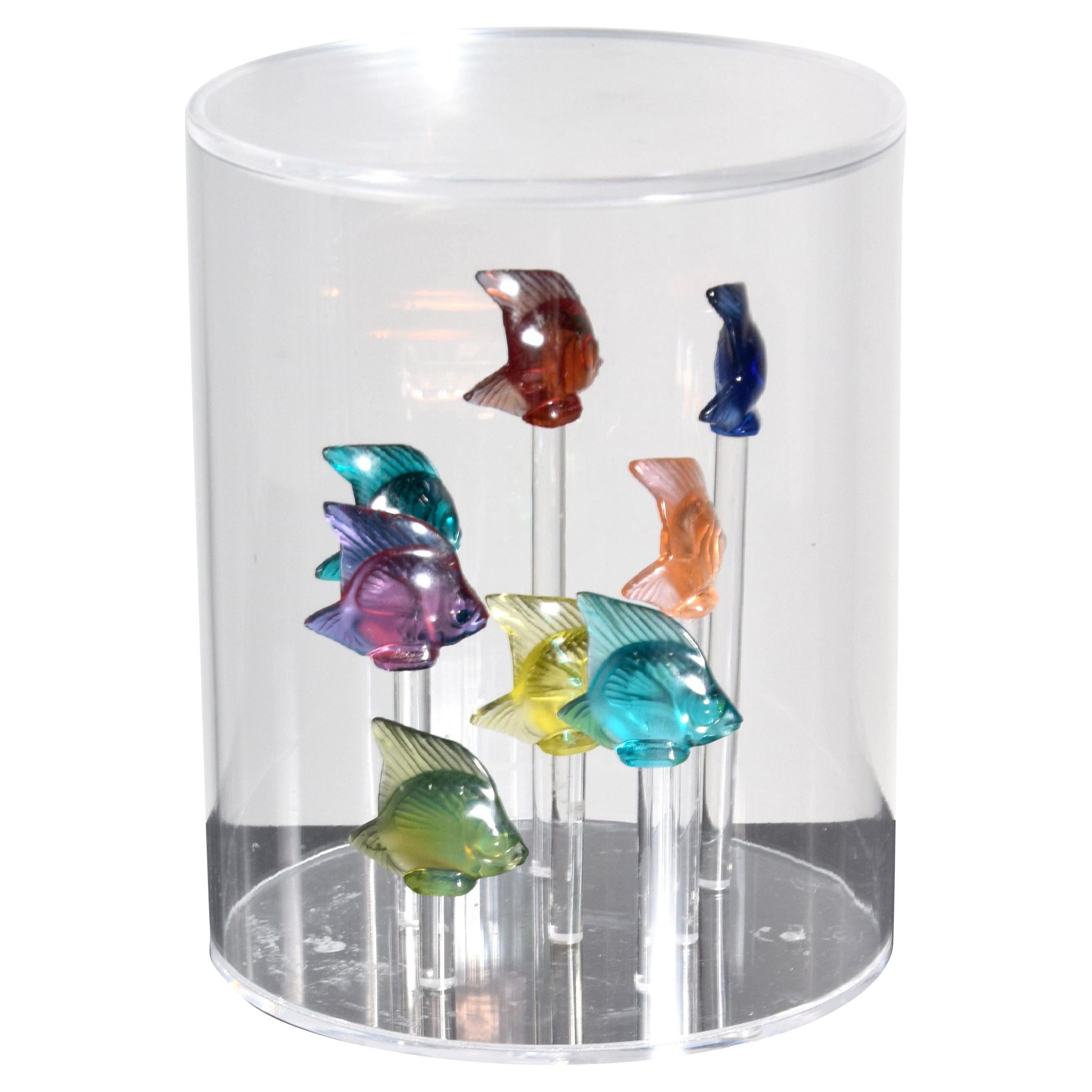 Figurines de poissons Lalique, École de 10 en vente