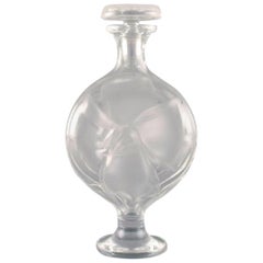 Lalique Flacon in Clear and Frosted Art Glass, 1980s
