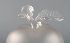 Lalique Flacon Shaped as an Apple in Clear Frosted Art Glass, 1980s