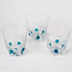 Lalique France,  10 Tumblers Glasses Floride Florida Crystal