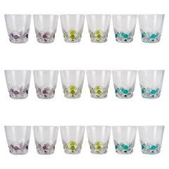 Lalique France - 12 Tumblers Goblets Glasses Floride Florida Crystal